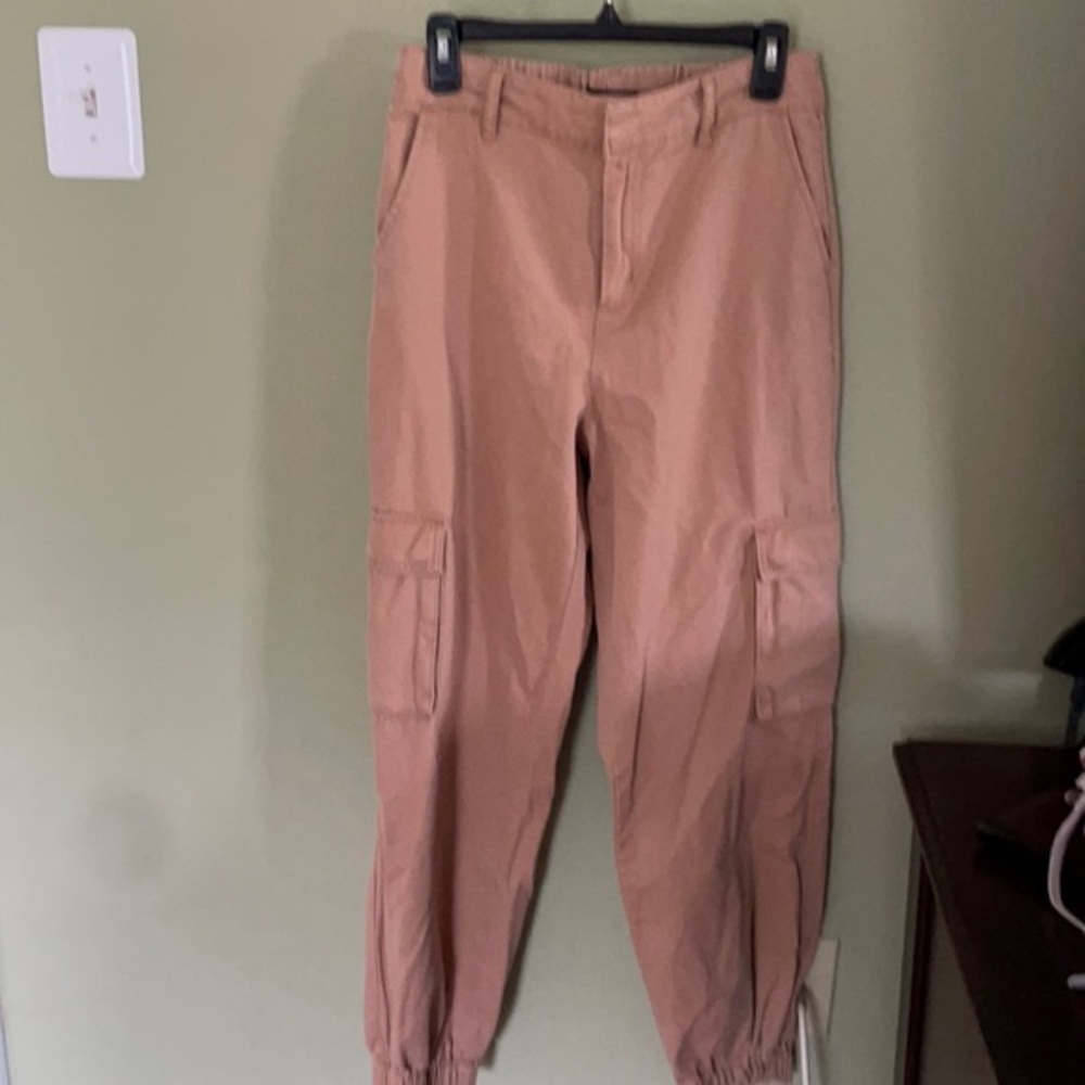 CARGO Twill Pants w/Pockets, Belt Loops, Elastic Waistband & Ankle. Size M.